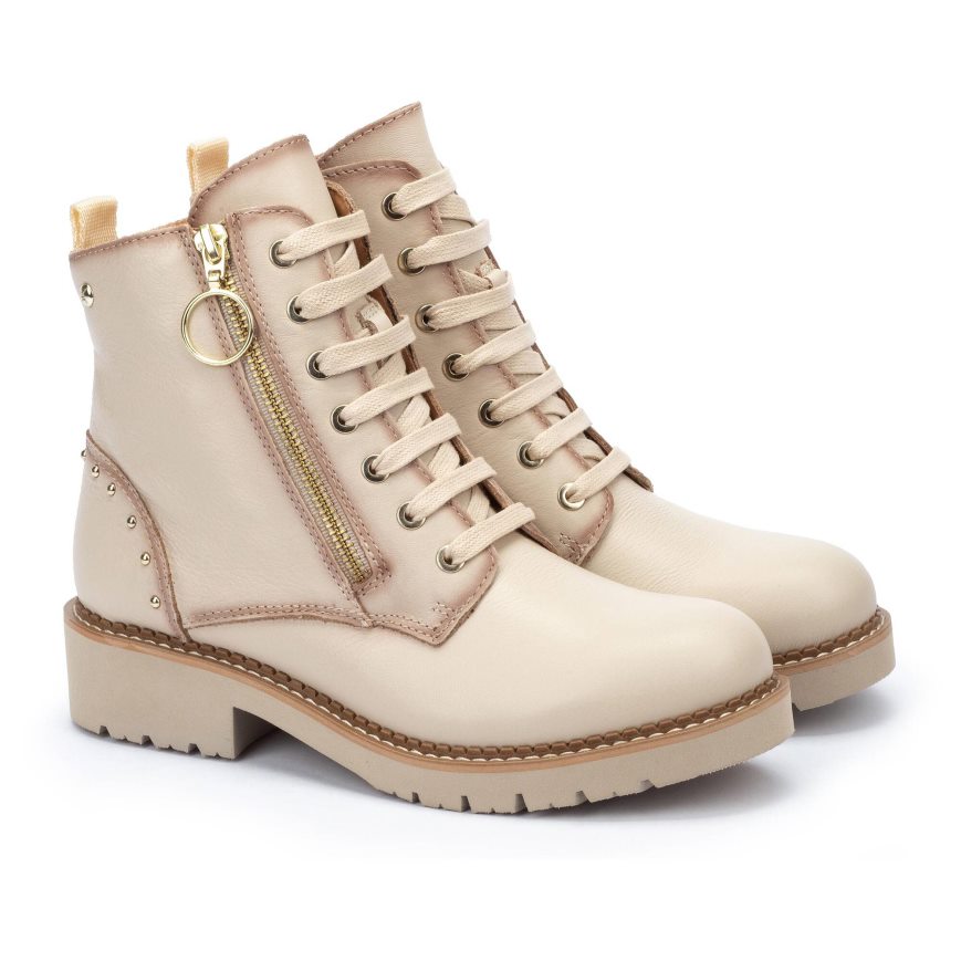 Women's Pikolinos VICAR Ankle Boots Cream | NZ O19278A